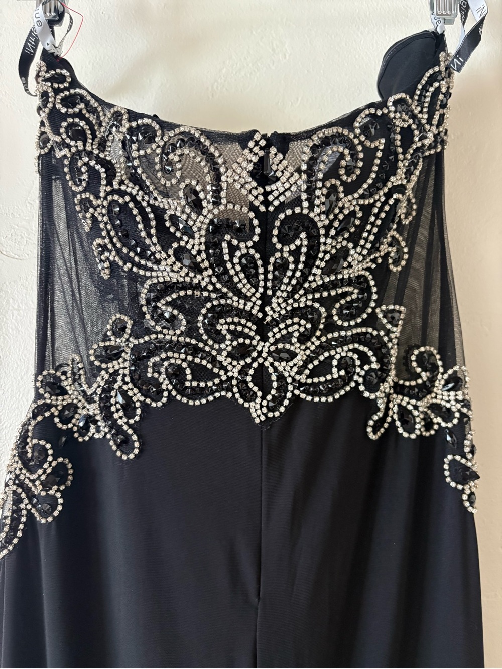 iNtrigue by Blush Prom Strapless Black Maxi Gown Rhinestones Sparkle Bling - Picture 6 of 14